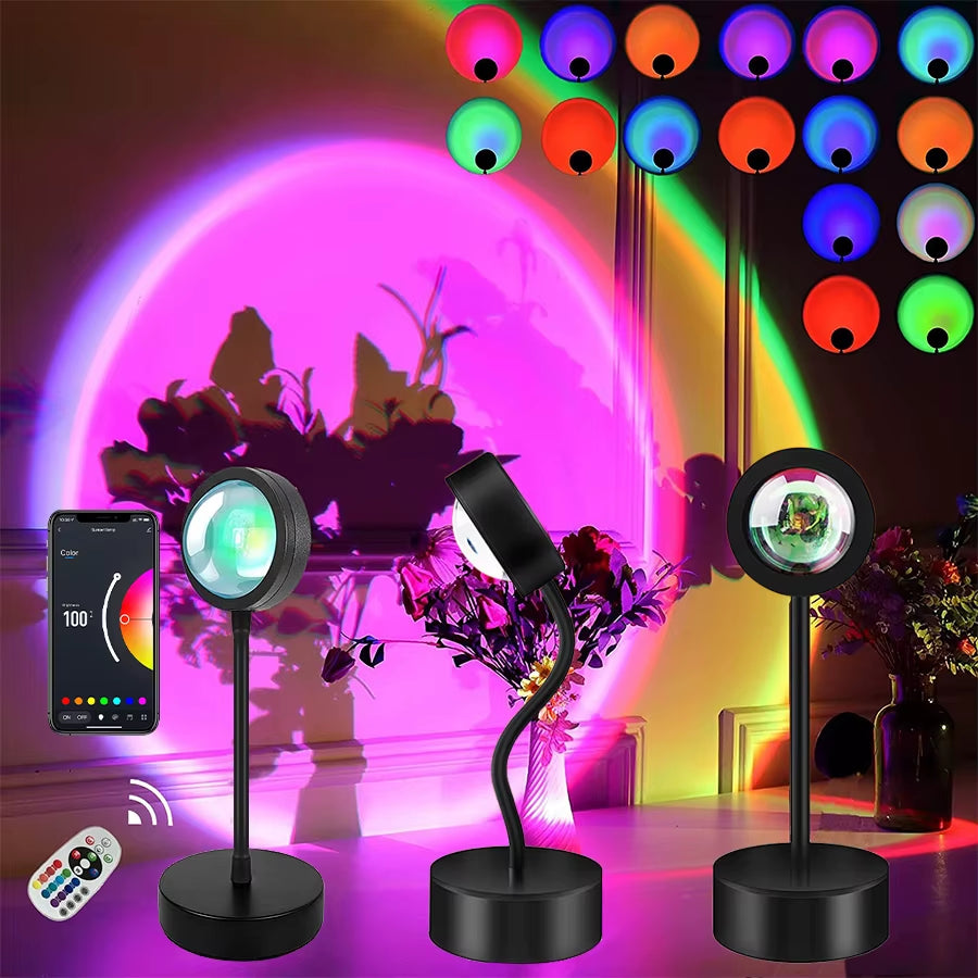 Smart Sunset Lamp – Create Stunning Ambiance with App & Remote Control.
