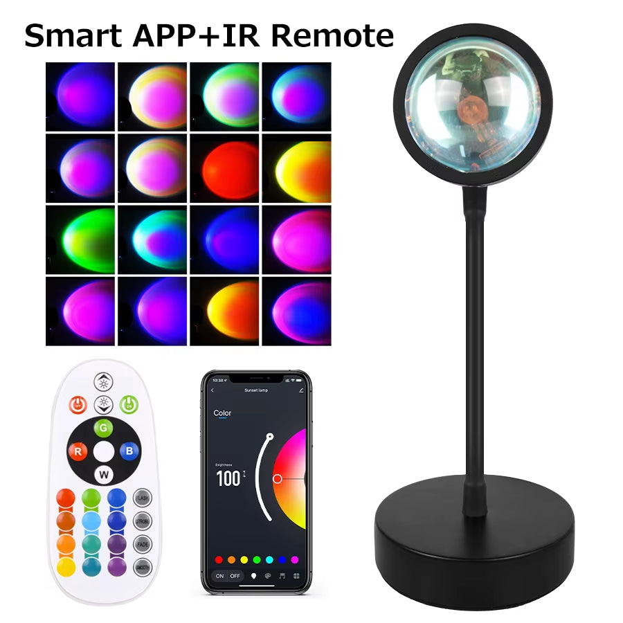 Smart Sunset Lamp – Create Stunning Ambiance with App & Remote Control.